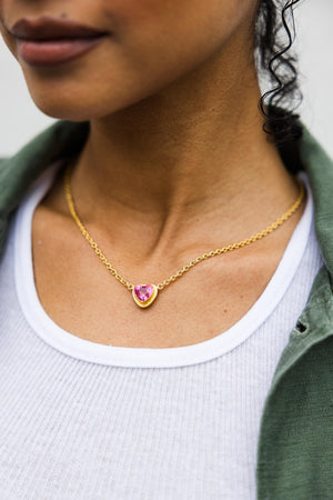Yossi Choker Necklace with Tourmaline Heart Pendant