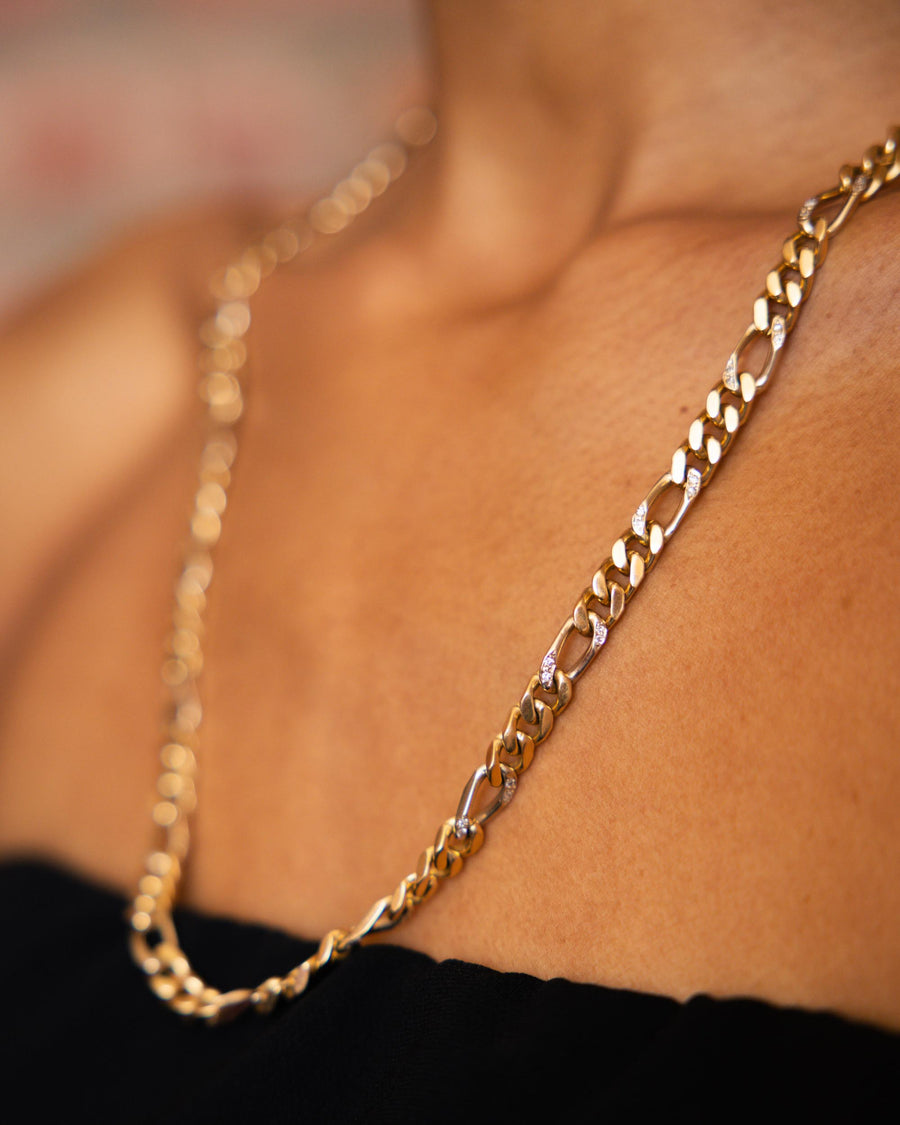 18K Yellow Gold Diamond Chain