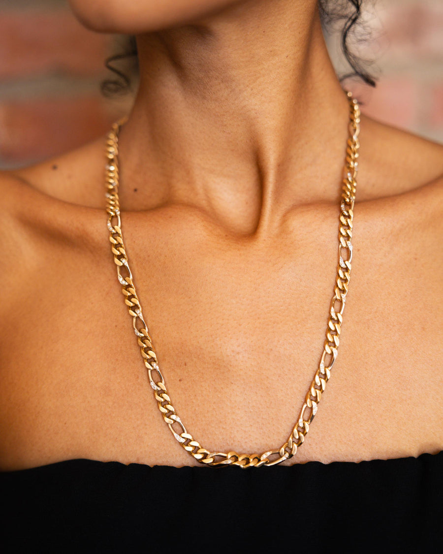 18K Yellow Gold Diamond Chain