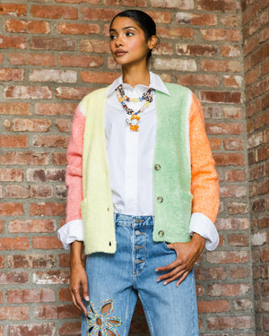 Hand Painted Knitted Ombre Cardigan