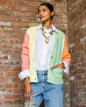 Hand Painted Knitted Ombre Cardigan