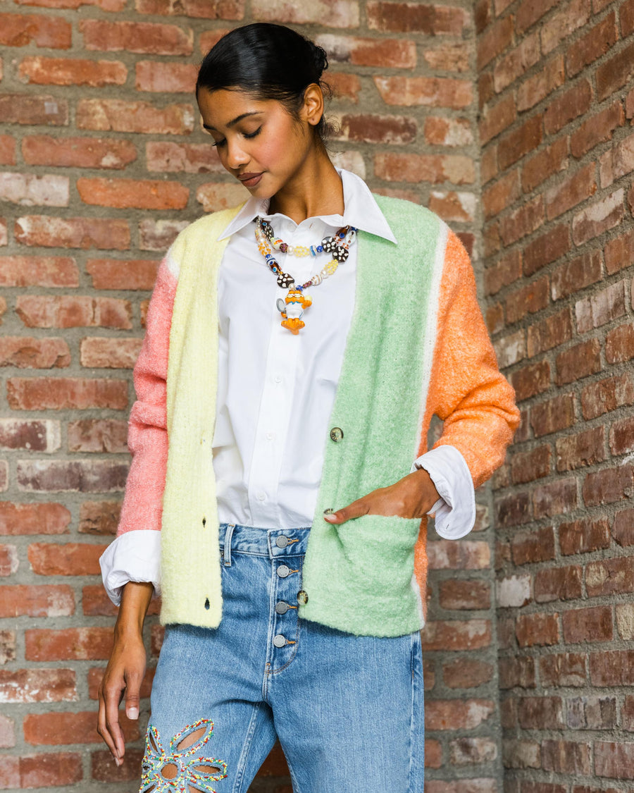 Hand Painted Knitted Ombre Cardigan