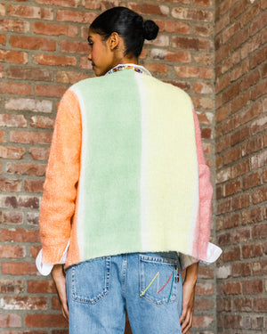 Hand Painted Knitted Ombre Cardigan