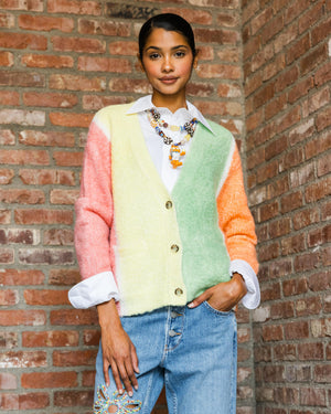 Hand Painted Knitted Ombre Cardigan