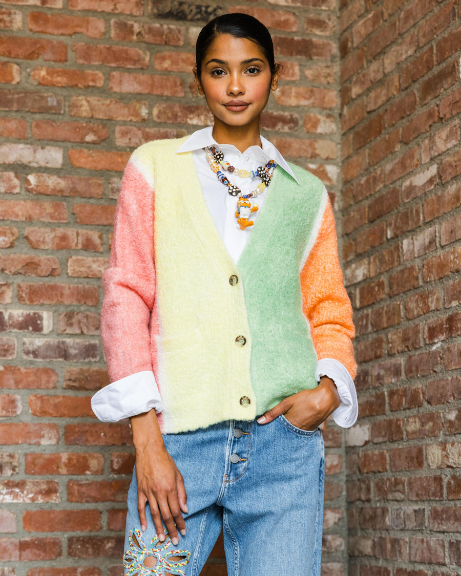 Hand Painted Knitted Ombre Cardigan