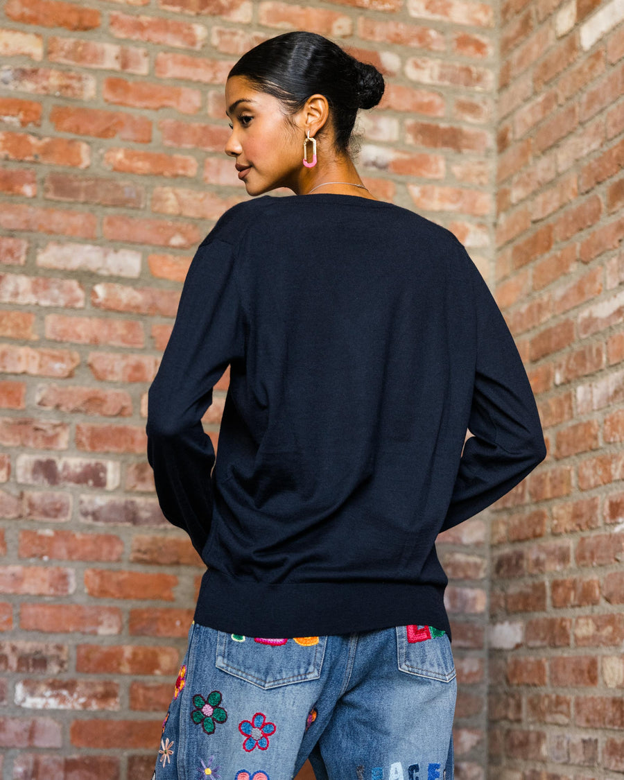 V-Sweater In Navy