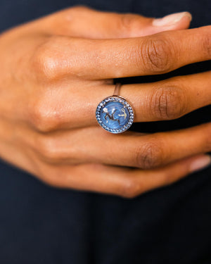 18K White Gold & Sapphires Fairytale Ring