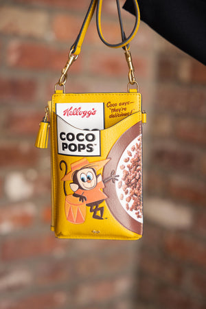 Anya Brands Zip Phone Pouch on Strap Coco Pops in Shiny Capra