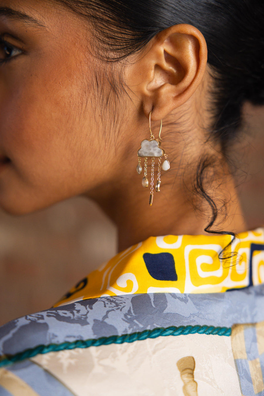 CLOUD & RAIN CHAIN DROP EARRINGS