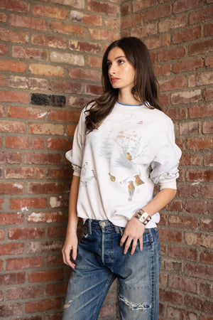 National Wildlife Sweatshirt with Layered Neckline