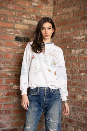 National Wildlife Sweatshirt with Layered Neckline