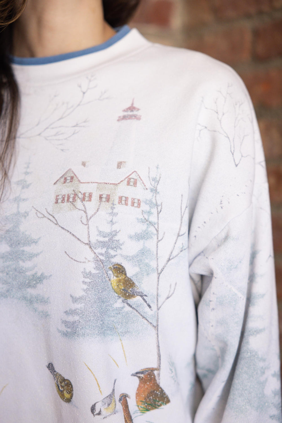 National Wildlife Sweatshirt with Layered Neckline