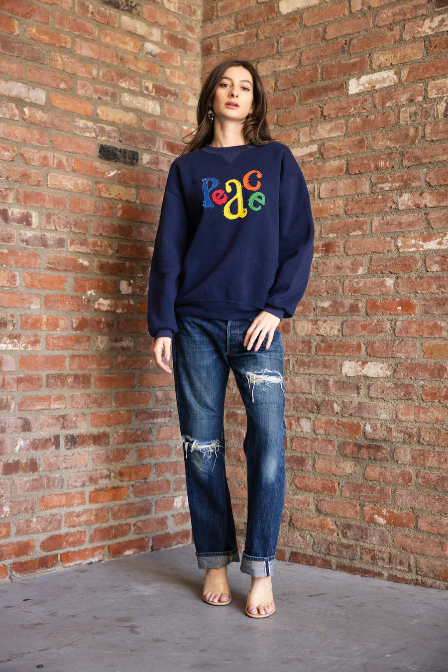 Peace Sweatshirt in Navy