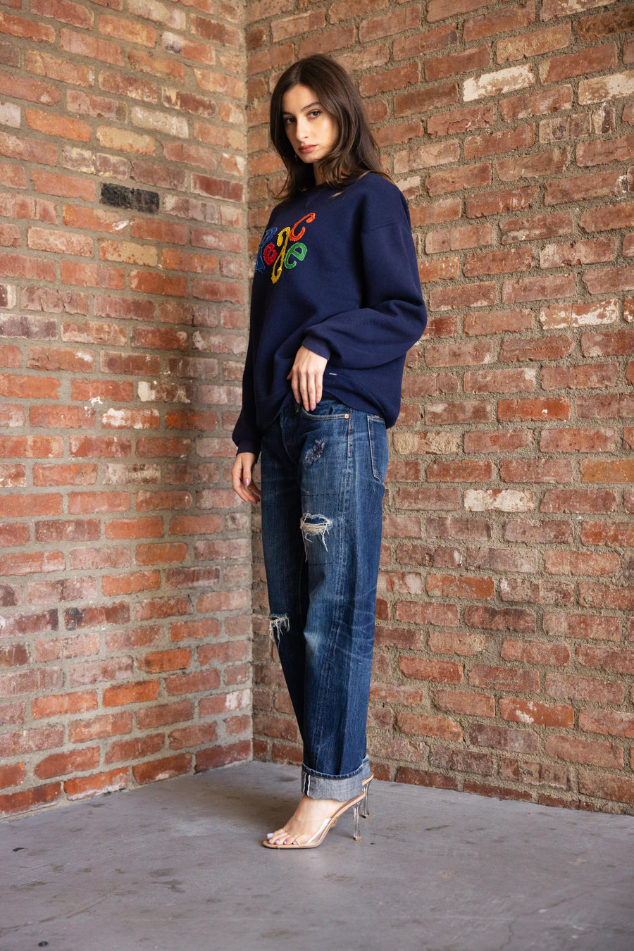 Peace Sweatshirt in Navy