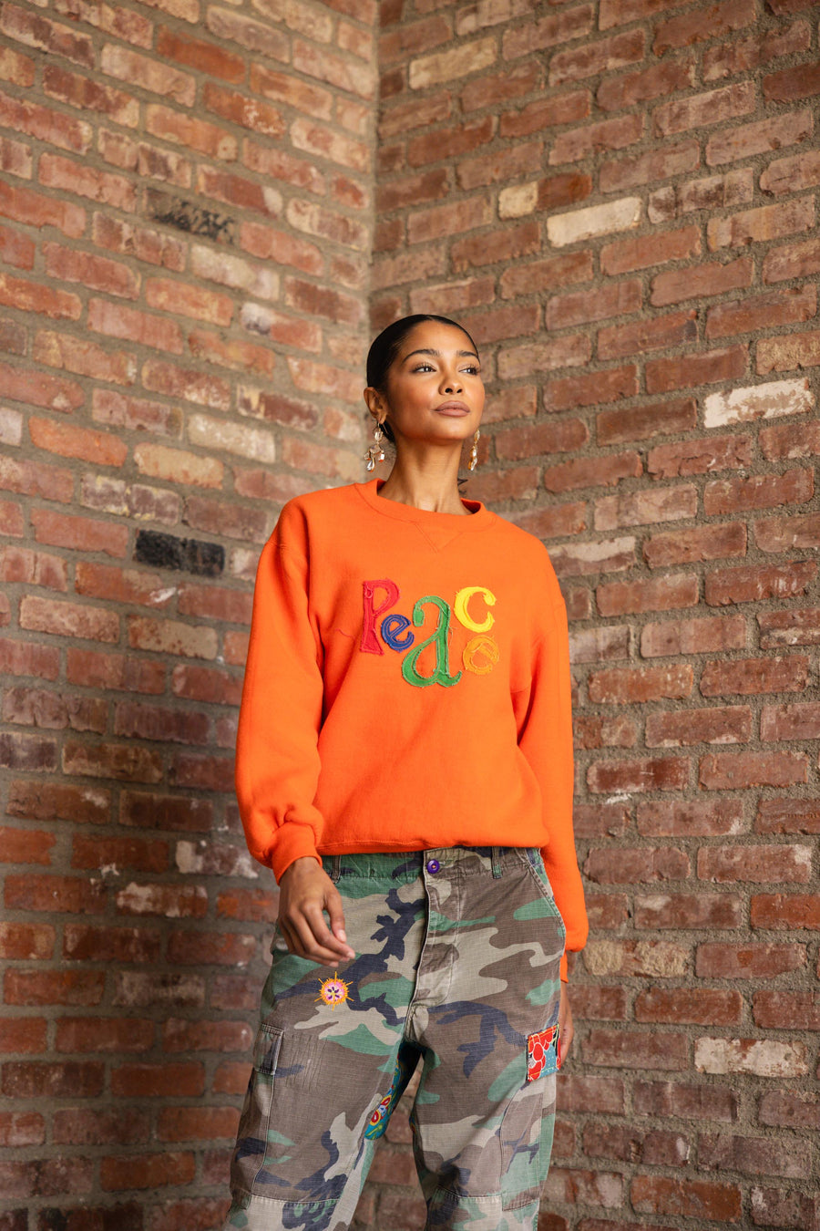 Peace sweatshirt in Orange