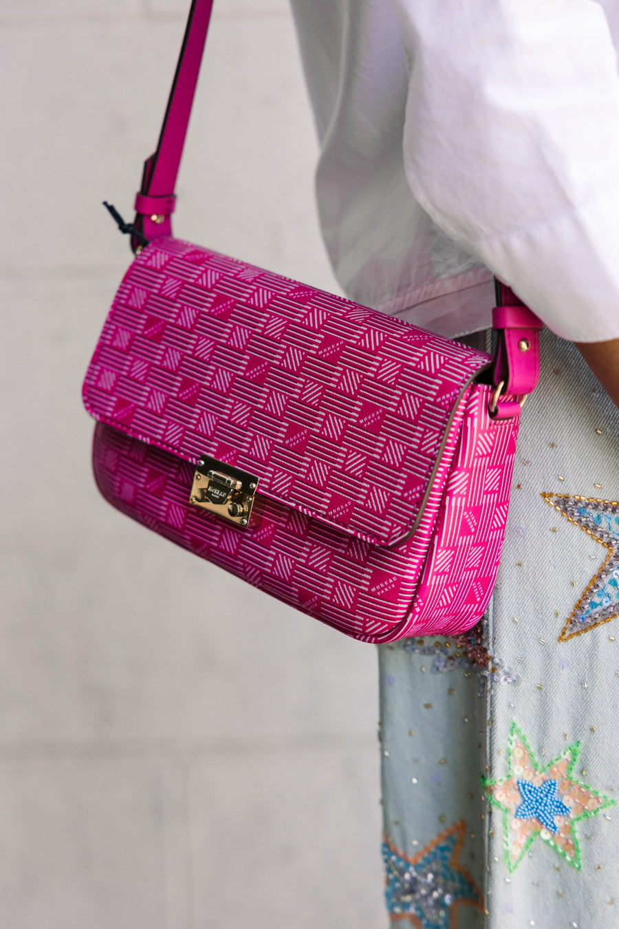 Small Croisette Bag in Fuchsia