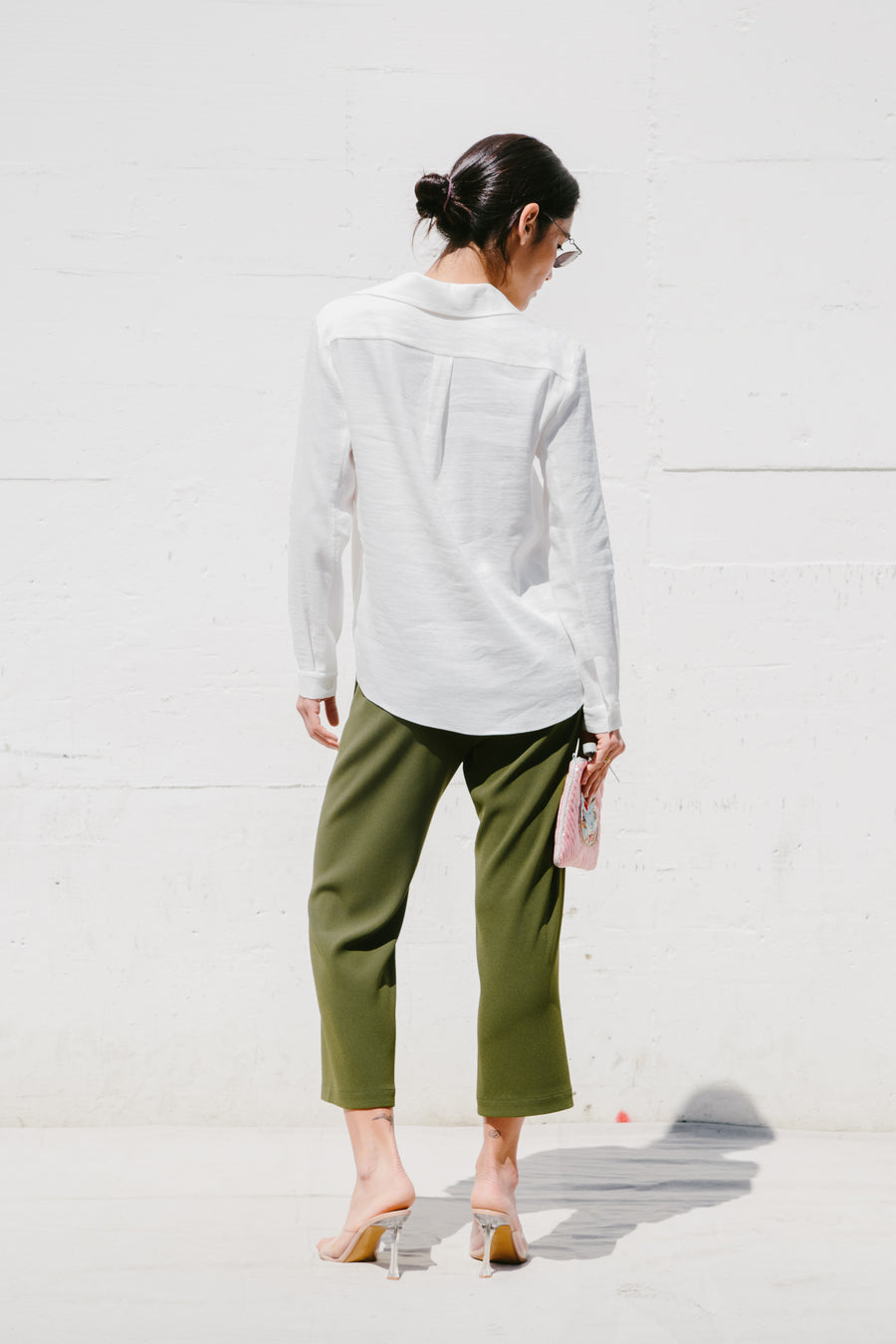 Stretch Linen Jacky Shirt in White
