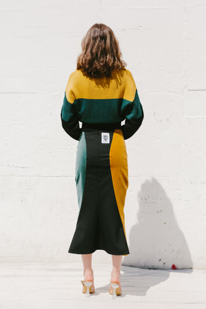 Marni x Erykah Badu V Neck Sweater in Yellow/Green/Black
