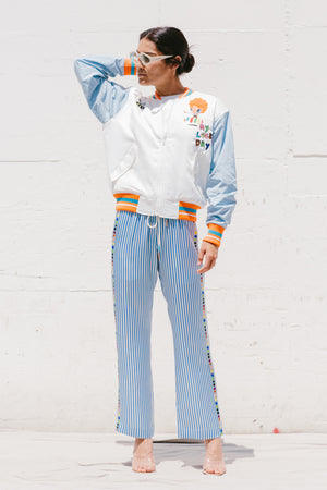 Javier Embroidered Bomber Jacket In Multi