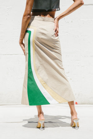O'Delia Midi Skirt in Light Beige