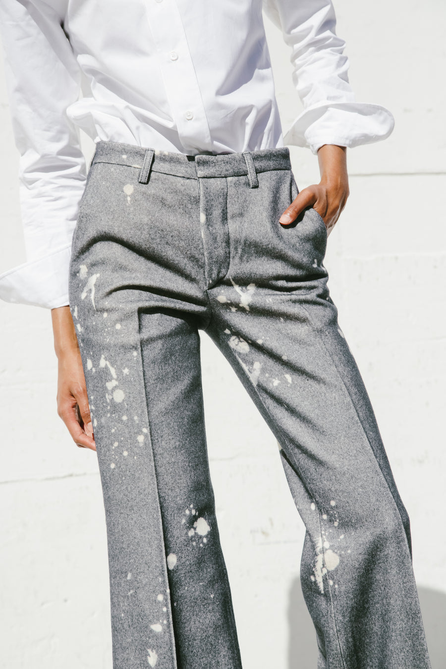 Relaxed Trouser in Paint Splatter on Grey