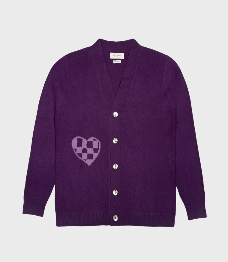 Limited Edition Cashmere Checker Heart Cardigan
