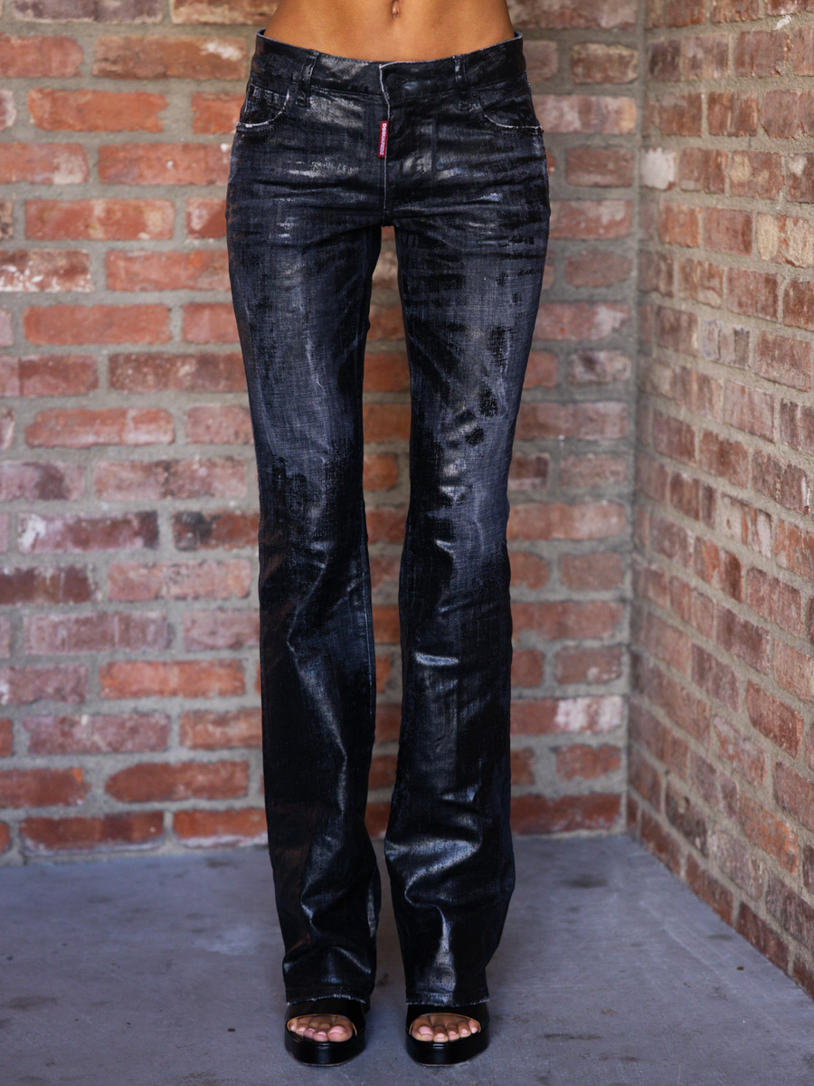 Medium Waist Flare Jean In Dark Denim