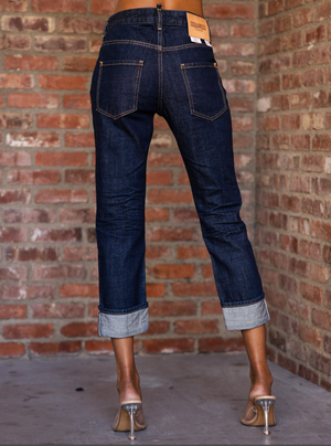 Cool Girl Cropped Jean Dark Wash (Large Cuff)