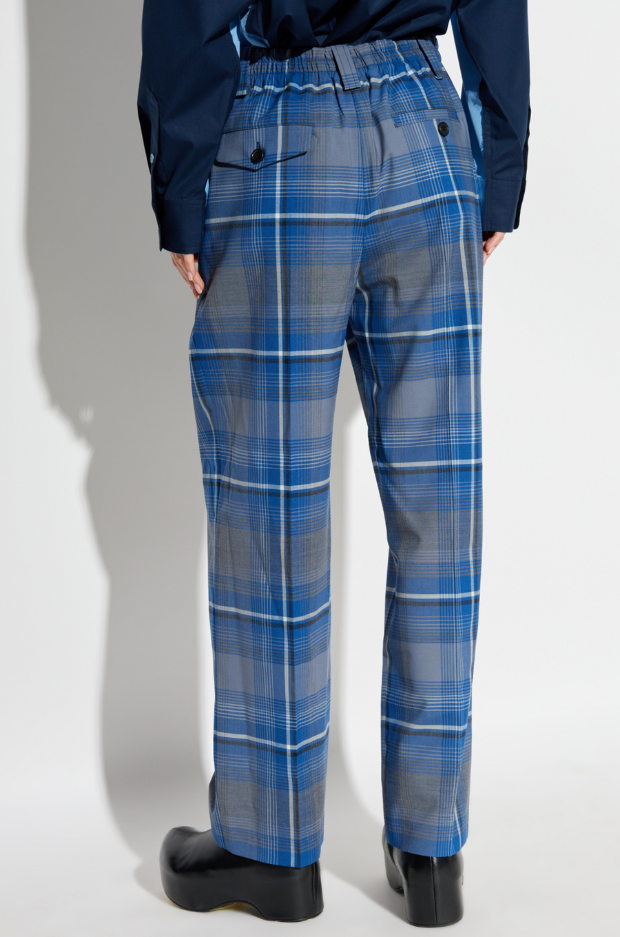 Blue Plaid Pattern Pants