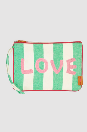 Mira Mikati Canvas Toiletries Pouch in Sea Foam