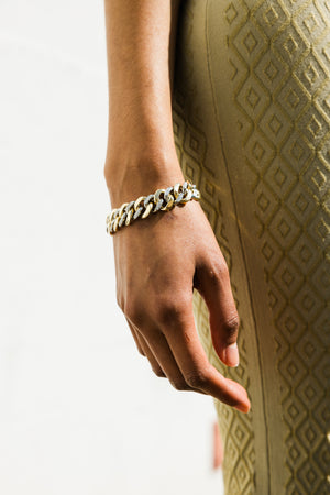 18 Karat Gold Pomelato Vintage Bracelet with Diamonds
