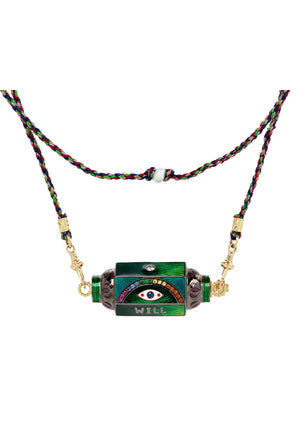 Green Eye Will Protect You Forever Locket Necklace lic-cLewg