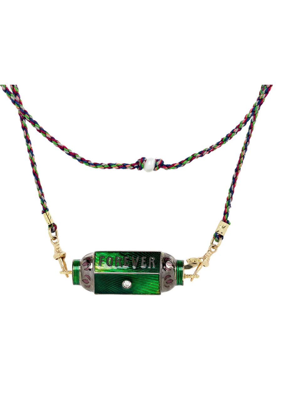 Green Eye Will Protect You Forever Locket Necklace lic-cLewg