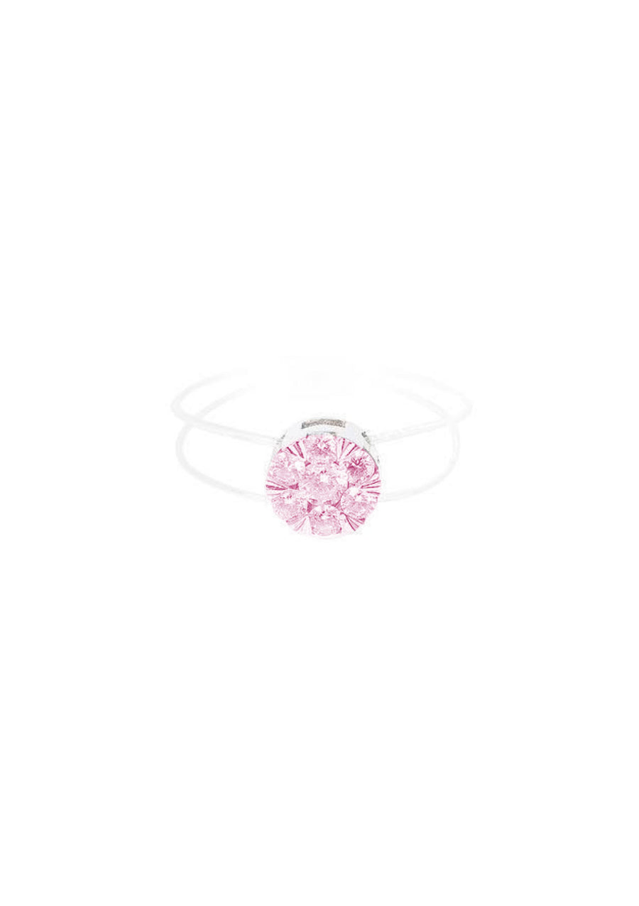 Ring Floating round pink sapphire white gold