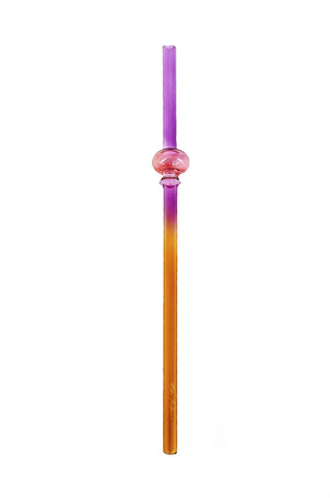 Purple & Orange Glass Straw