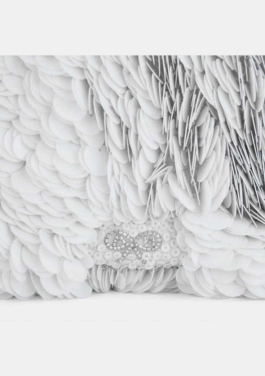 Anya Brands Mini Tote Love Hearts in Optic White Sequins
