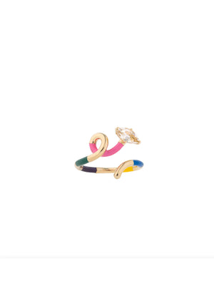 B Multicolor Ring with Marquis