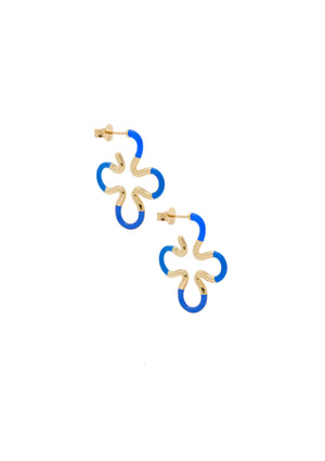 B Floral Earrings Cobalt