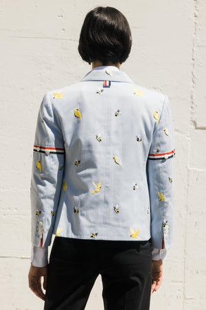 SPORT COAT W/ SATIN STITCH BIRDS AND BEES