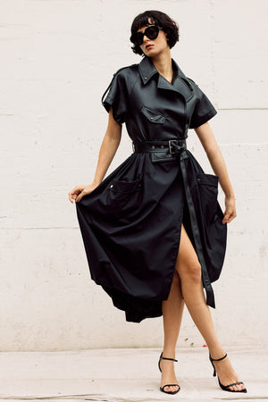 Multi Layer Wind-Leather Tailored Dress