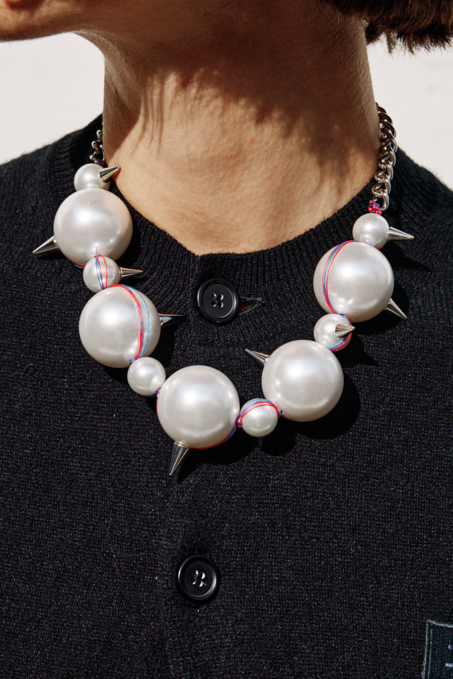 Big Pearl Spike Necklace