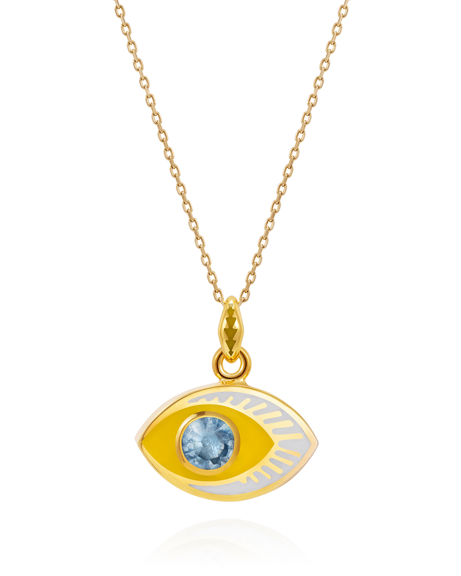 Life in Color Blue Topaz with Multicolor Eye Pendant