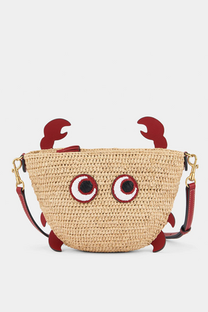CROSS BODY CRAB IN RAFFIA WITH SMOOTH ECO LEATHER - FINAL SALE
