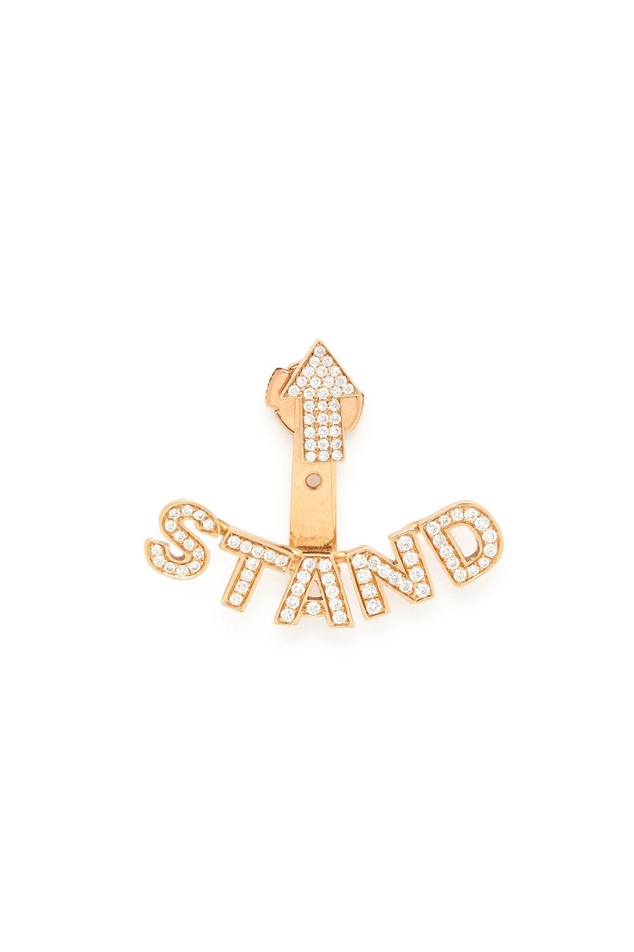 Rose Gold and Diamond Stand Up Ear Jacket Earring